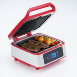 Special Offer - Multifunction Electric Smokeless Indoor Grill, Nonstick Auto-Lift Bottom Grill Plate, Dual Zone Temperature Control, 13'' Family Size, Dishwasher-Safe Tray, 1300W (Available in US)