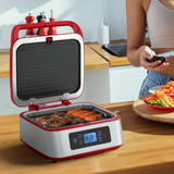 Special Offer - Multifunction Electric Smokeless Indoor Grill, Nonstick Auto-Lift Bottom Grill Plate, Dual Zone Temperature Control, 13'' Family Size, Dishwasher-Safe Tray, 1300W (Available in US)