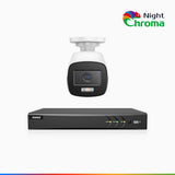 NightChroma<sup>TM</sup> NAK500 - Updated Version, 3K 8 Channel 1 Camera TVI Security System, Acme Color Night Vision, 2960 × 1665 Resolution, f/1.0 Aperture (0.001 Lux), Built-in Microphone, IP67