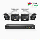 NightChroma<sup>TM</sup> NAK500 - Updated Version, 3K 8 Channel 4 Cameras TVI Security System, Acme Color Night Vision, 2960 × 1665 Resolution, f/1.0 Aperture (0.001 Lux), Built-in Microphone, IP67