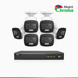 NightChroma<sup>TM</sup> NAK500 - Updated Version, 3K 8 Channel 6 Cameras TVI Security System, Acme Color Night Vision, 2960 × 1665 Resolution, f/1.0 Aperture (0.001 Lux), Built-in Microphone, IP67