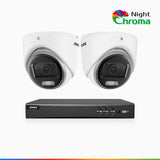 NightChroma<sup>TM</sup> NAK500 - Updated Version, 3K 8 Channel 2 Cameras TVI Security System, Acme Color Night Vision, 2960 × 1665 Resolution, f/1.0 Aperture (0.001 Lux), Built-in Microphone, IP67