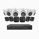 EL200 - 1080p 16 Channel Outdoor Wired Security CCTV System with 6 Bullet & 6 Turret Cameras, 3.6 MM Lens, Smart DVR with Human & Vehicle Detection, 66 ft Infrared Night Vision, 4-in-1 Output Signal, IP67