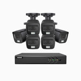 ADLK500 - 3K 8 Channel 6 Dual Light Cameras Wired Security System, Color & IR Night Vision, 3072*1728 Resolution, f/1.2 Super Aperture, 4-in-1 Output Signal, Built-in Microphone, IP67