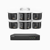 ACDK500 - 3K 8 Channel 6 Dual-Lens Cameras Wired Security System, 180° Panoramic View, Smart Dual Light Night Vision, Built-in Microphone, IP67