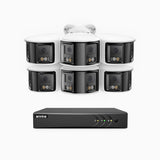 ACDK500 - 3K 8 Channel 6 Dual-Lens Cameras Wired Security System, 180° Panoramic View, Smart Dual Light Night Vision, Built-in Microphone, IP67