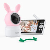 Tivona Pro - 1080p 5" HD Video Baby Monitor with Camera, 355° Pan & 55° Tilt, 2X Zoom, Voice & Motion & Temperature Detection, Feeding Reminder, Privacy Protection, 4000mAh Battery