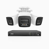 H800 - 4K 4 Channel 3 Cameras PoE Security System, Human & Vehicle Detection, Color & IR Night Vision, Built-in Mic, RTSP Supported