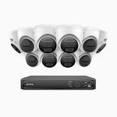 H300 - 2K 3MP 16 Channel 10 Cameras PoE Security System, EXIR 2.0 Night Vision, Motion Detection, H.265+, IP67 Waterproof