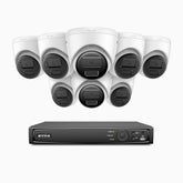 H300 - 2K 3MP 16 Channel 8 Cameras PoE Security System, EXIR 2.0 Night Vision, Motion Detection, H.265+, IP67 Waterproof