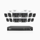 HDCK680 - 16 Channel PoE NVR Security System with Eight 4K Cameras & Four 6MP Dual Lens Panoramic Camera (180° Ultra Wide Angle), Human & Vehicle Detection, Built-in Microphone, Two-Way Audio