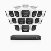 H800 - 4K 16 Channel 16 Cameras PoE Security System, Built-in Microphone, Human & Vehicle Detection, Color & IR Night Vision, RTSP Supported