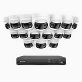 FDH600 - 16 Channel PoE Security System with 16 Dual Lens Cameras, 6MP Resolution, 180° Panoramic View, Smart Dual Light Night Vision, Two-Way Audio, Active Siren & Alarm, Human & Vehicle Detection, IP67