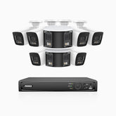 HDCK680 - 8 Channel PoE NVR Security System with Six 4K Cameras & Two 6MP Dual Lens Panoramic Camera (180° Ultra Wide Angle), Human & Vehicle Detection, Built-in Microphone, Two-Way Audio