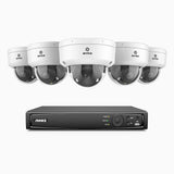 HZ804 - 4K 8 Channel 5 Cameras PoE Security System, 4X Optical Zoom, 2.8 - 12 MM Motorized Varifocal Lens, Smart Dual Light Night Vision, Motion Detection 2.0, Built-in Microphone, Siren & Strobe Alarm, Upgraded Version
