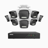 H500P - 3K 8 Channel 8 Cameras PoE Security System, Color & IR Night Vision, 3072*1728 Resolution, f/1.6 Aperture (0.005 Lux), Human & Vehicle Detection, Built-in Microphone,IP67