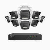 H500P - 3K 8 Channel 8 Cameras PoE Security System, Color & IR Night Vision, 3072*1728 Resolution, f/1.6 Aperture (0.005 Lux), Human & Vehicle Detection, Built-in Microphone,IP67