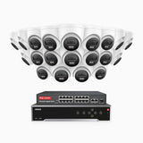 H800 - 4K 32 Channel 20 Cameras PoE Security System, Human & Vehicle Detection, Color & IR Night Vision, Built-in Mic, RTSP Supported, 16-Port PoE Switch Included