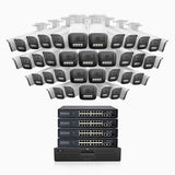 HZ804 - 4K 64 Channel 40 Cameras PoE Security System, 4X Optical Zoom, 2.8 - 12 MM Motorized Varifocal Lens, Smart Dual Light Night Vision, Motion Detection 2.0, Built-in Microphone, Siren & Strobe Alarm, Upgraded Version