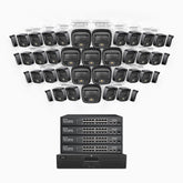 H500 - 3K Super HD 64 Channel 40 Cameras PoE Security System, Color & IR Night Vision, 3072 × 1728 @ 20fps, Smart Human & Vehicle Detection, Built-in Microphone, IP67