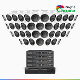 NightChroma<sup>TM</sup> NCK800 – 4K 64 Channel 40 Cameras PoE Security System, Acme Color Night Vision, 3840 × 2160 @ 30fps, Human & Vehicle Detection, Siren & Strobe Alarm, Two-Way Audio, All-Metal Housing
