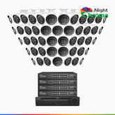 NightChroma<sup>TM</sup> NCK800 – 4K 64 Channel 48 Cameras PoE Security System, Acme Color Night Vision, 3840 × 2160 @ 30fps, Human & Vehicle Detection, Siren & Strobe Alarm, Two-Way Audio, All-Metal Housing