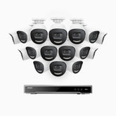 H800X - 4K 16 Channel 16 Cameras PoE Security System, 1/1.8'' BSI Sensor, f/1.6 Aperture (0.003 Lux), Siren & Strobe Alarm,Two-Way Audio, Human & Vehicle Detection, Perimeter Protection, Works with Alexa