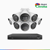 NightChroma<sup>TM</sup> NCK800 – 4K 8 Channel 8 Cameras PoE Security System, Acme Color Night Vision, 3840 × 2160 @ 30fps, Human & Vehicle Detection, Siren & Strobe Alarm, Two-Way Audio, All-Metal Housing