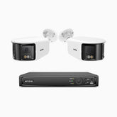 FDH600 - 8 Channel PoE Security System with 2 Dual Lens Cameras, 6MP Resolution, 180° Panoramic View, Smart Dual Light Night Vision, Two-Way Audio, Active Siren & Alarm, Human & Vehicle Detection, IP67
