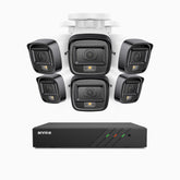 H500 - 3K Super HD 8 Channel 6 Cameras PoE Security System, Color & IR Night Vision, 3072 × 1728 @ 20fps, Smart Human & Vehicle Detection, Built-in Microphone, IP67