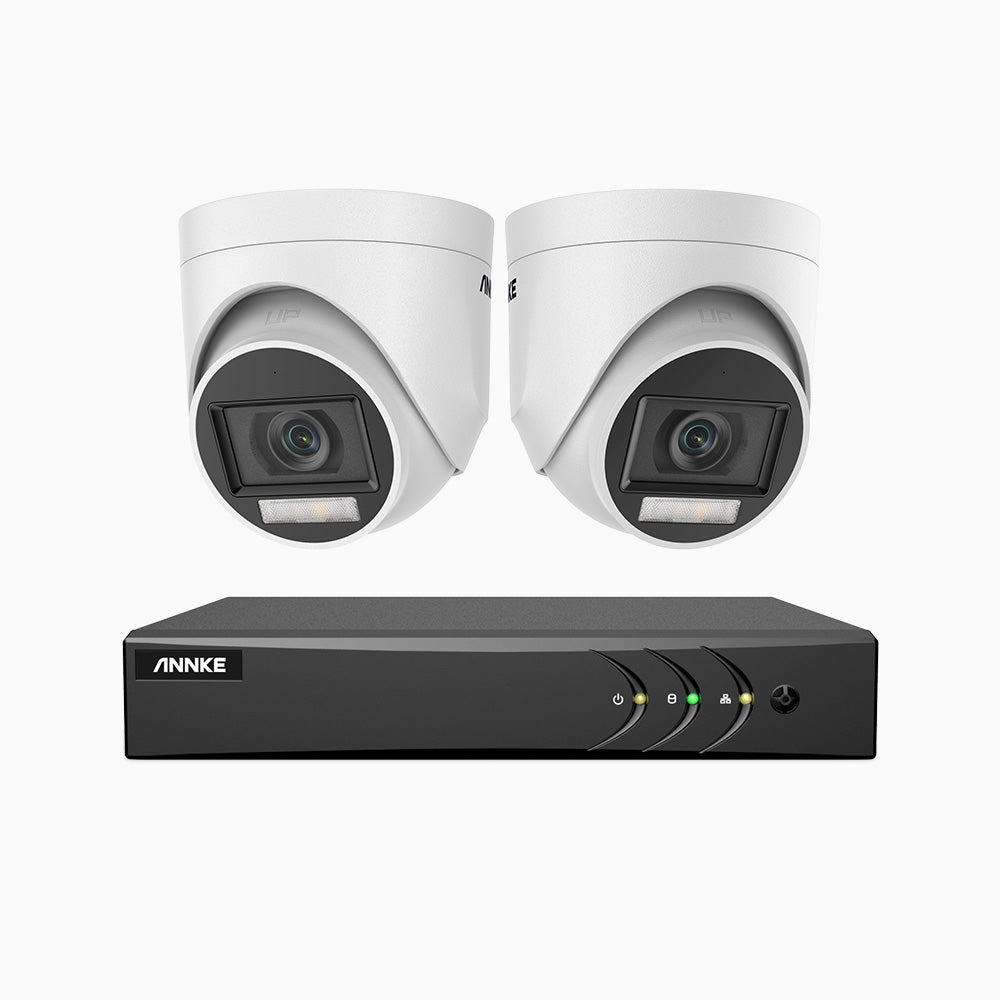 ADLK500 - 3K 8 Channel 2 Dual Light Cameras Wired Security System, Color & IR Night Vision, 3072*1728 Resolution, f/1.2 Super Aperture, 4-in-1 Output Signal, Built-in Microphone, IP67