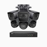 EL200 - 1080p 8 Channel Outdoor Wired Security CCTV System with 3 Bullet & 3 Turret Cameras, 3.6 MM Lens, Smart DVR with Human & Vehicle Detection, 66 ft Infrared Night Vision, 4-in-1 Output Signal, IP67