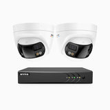 ACDK500 - 3K 8 Channel 2 Dual-Lens Cameras Wired Security System, 180° Panoramic View, Smart Dual Light Night Vision, Built-in Microphone, IP67