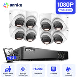 ANNKE 3K Lite Wired Security Camera System Outdoor with AI Human/Vehicle Detection, 8CH H.265+ DVR with 2TB Hard Drive and 8 x 1080P IP67 Home CCTV Cameras with Smart Dual Light, Color Night Vision