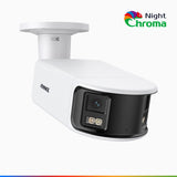 NightChroma<sup>TM</sup> NCD800 – 4K Outdoor Panoramic PoE Dual Lens Security Camera, f/1.0 Super Aperture (0.0005 Lux), Acme Color Night Vision, Active Siren and Strobe, Human & Vehicle Detection, Intelligent Behavior Analysis, Two-Way Audio