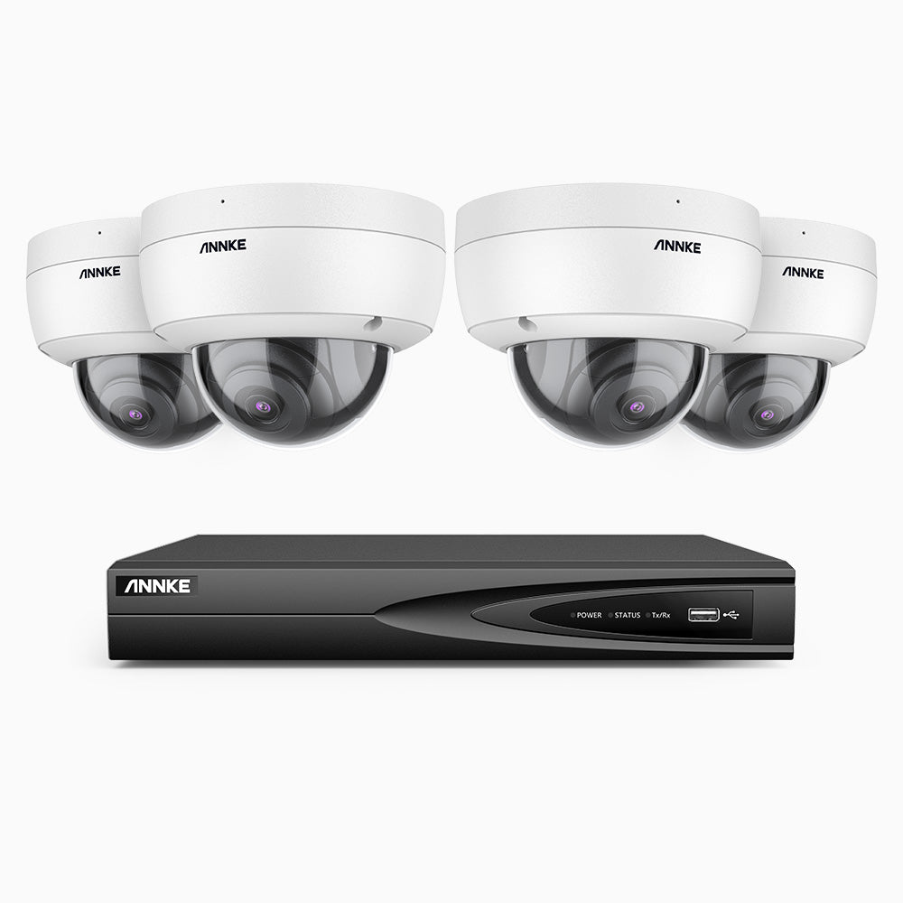 H500 - 3K 4 Channel 4 Cameras PoE Security System, EXIR 2.0 Night Vision, Built-in Mic & SD Card Slot, RTSP Supported ,IP67 Waterproof, RTSP Supported