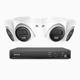 H500 - 3K Super HD 4 Channel 4 Cameras PoE Security System, Color & IR Night Vision, 3072 × 1728 @ 20fps, Smart Human & Vehicle Detection, Built-in Microphone, IP67