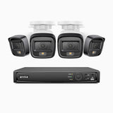 H500 - 3K Super HD 4 Channel 4 Cameras PoE Security System, Color & IR Night Vision, 3072 × 1728 @ 20fps, Smart Human & Vehicle Detection, Built-in Microphone, IP67