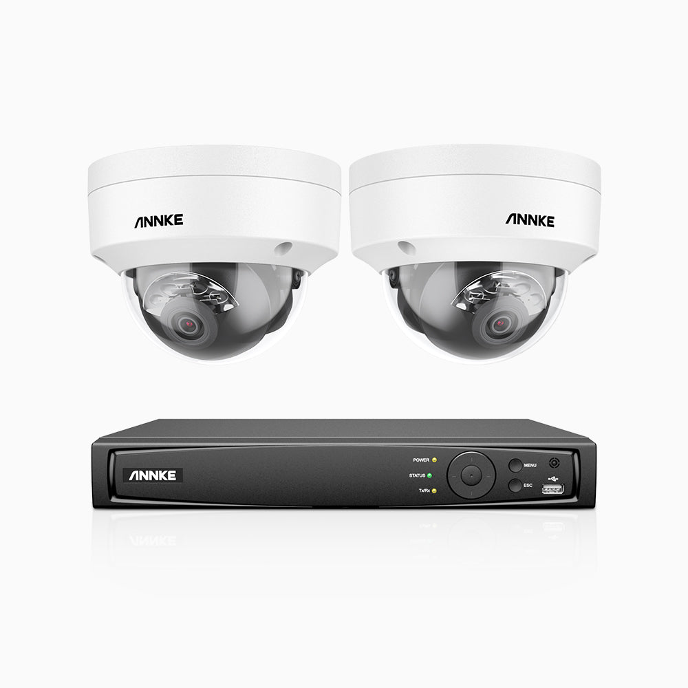 H800 - 4K 4 Channel 2 Cameras PoE Security System, Human & Vehicle Detection, Color & IR Night Vision, Built-in Mic, RTSP Supported