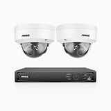 H800 - 4K 4 Channel 2 Cameras PoE Security System, Human & Vehicle Detection, Color & IR Night Vision, Built-in Mic, RTSP Supported