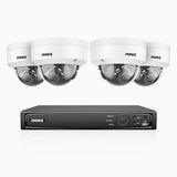 H800 - 4K 4 Channel 4 Cameras PoE Security System, Human & Vehicle Detection, Color & IR Night Vision, Built-in Mic, RTSP Supported