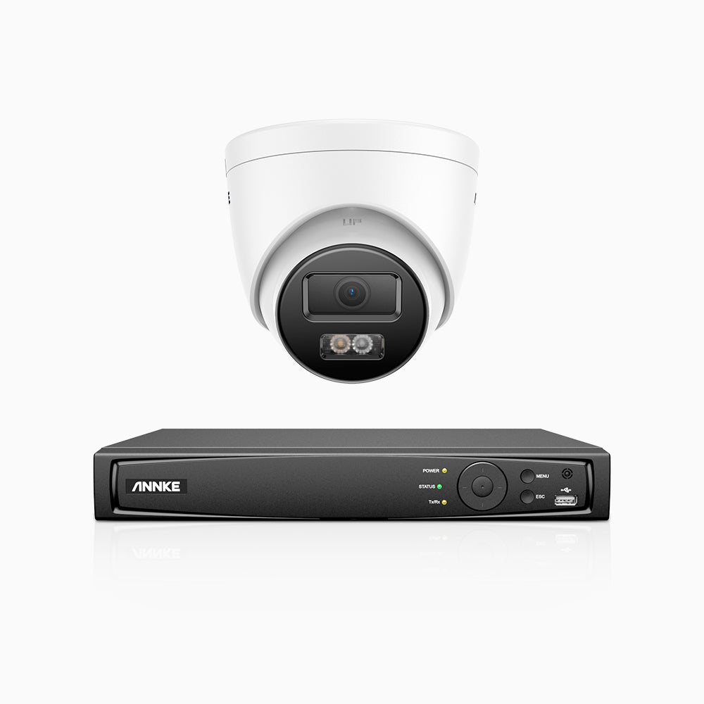 H800 - 4K 4 Channel 1 Camera PoE Security System, Human & Vehicle Detection, Color & IR Night Vision, Built-in Mic, RTSP Supported