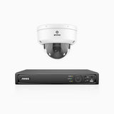 AZH800 - 4K 4 Channel 1 Camera PoE Security System, 4X Optical Zoom, 2.8 - 12 MM Motorized Varifocal Lens, Smart Dual Light Night Vision, Motion Detection 2.0, Built-in Microphone, Siren & Strobe Alarm, Upgraded Version