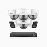 H800 - 4K 16 Channel PoE Security CCTV System with 2 Bullet & 4 Dome (IK10) Cameras, Vandal-Resistant, Human & Vehicle Detection, Color & IR Night Vision, Built-in Mic, RTSP Supported