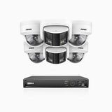 HDCK680 - 8 Channel PoE NVR Security System with Four 4K Cameras & Two 6MP Dual Lens Panoramic Camera (180° Ultra Wide Angle), Human & Vehicle Detection, Built-in Microphone, Two-Way Audio