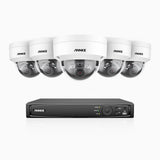 H800 - 4K 8 Channel 5 Cameras PoE Security System, Human & Vehicle Detection, Built-in Micphone & SD Card Slot, Color & IR Night Vision, RTSP Supported