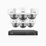 H1200 - 4K 12MP 8 Channel 6 Cameras PoE Security System, Color & IR Night Vision, Human & Vehicle Detection, H.265+, Built-in Microphone, Max. 512 GB Local Storage, IP67