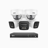 H800 - 4K 8 Channel PoE Security System with 3 Bullet & 2 Dome (IK10) Cameras, Vandal-Resistant, Human & Vehicle Detection, Built-in Mic, RTSP Supported