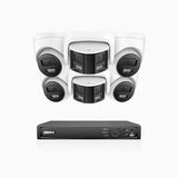 HDCK680 - 8 Channel PoE NVR Security System with Four 4K Cameras & Two 6MP Dual Lens Panoramic Camera (180° Ultra Wide Angle), Human & Vehicle Detection, Built-in Microphone, Two-Way Audio