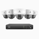 AZH800 - 4K 8 Channel 5 Cameras PoE Security System, 4X Optical Zoom, 2.8 - 12 MM Motorized Varifocal Lens, Smart Dual Light Night Vision, Motion Detection 2.0, Built-in Microphone, Siren & Strobe Alarm, Upgraded Version